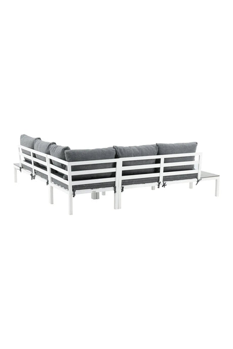 Outdoor Lounge-Eckgruppe Odense aus Aluminium und Aintwood in Weiss und Grau von Venture Home – Bild 6