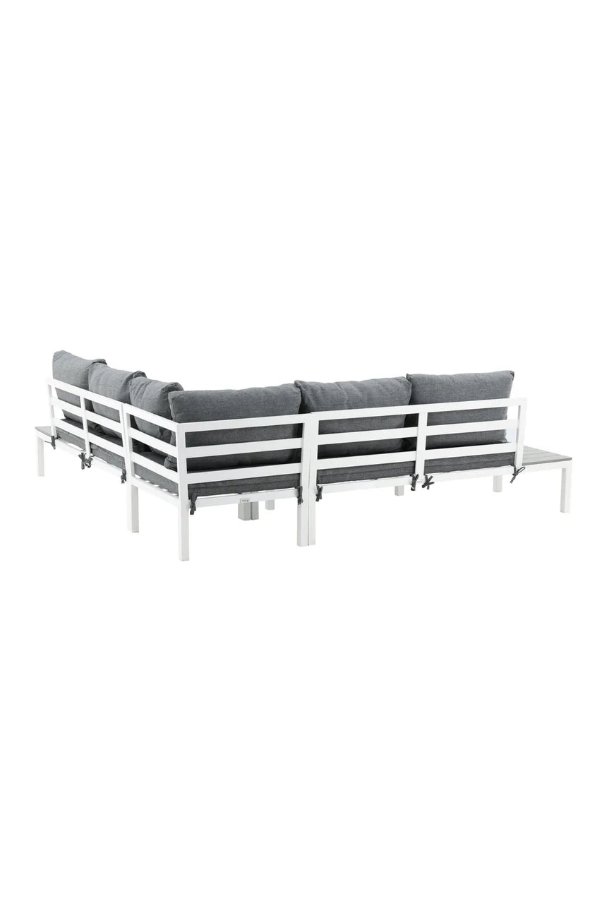 Outdoor Lounge-Eckgruppe Odense aus Aluminium und Aintwood in Weiss und Grau von Venture Home – Bild 6