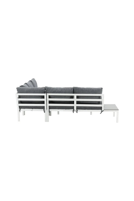 Outdoor Lounge-Eckgruppe Odense aus Aluminium und Aintwood in Weiss und Grau von Venture Home – Bild 7
