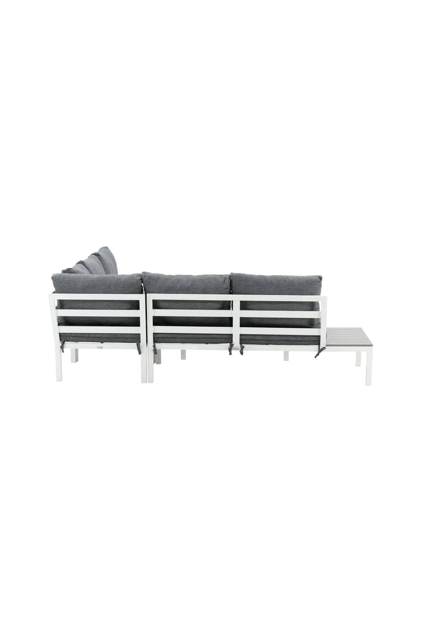 Outdoor Lounge-Eckgruppe Odense aus Aluminium und Aintwood in Weiss und Grau von Venture Home – Bild 7