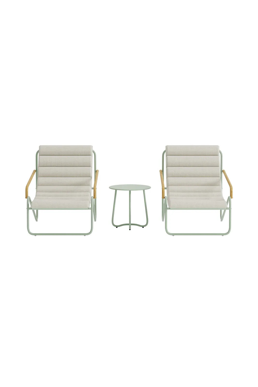 Outdoor Lounge-Set Ithaka aus Stahl und Polyester in Grün und Beige von Venture Home – Bild 1
