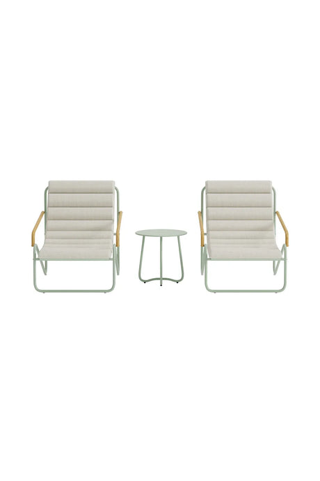 Outdoor Lounge-Set Ithaka aus Stahl und Polyester in Grün und Beige von Venture Home – Bild 1