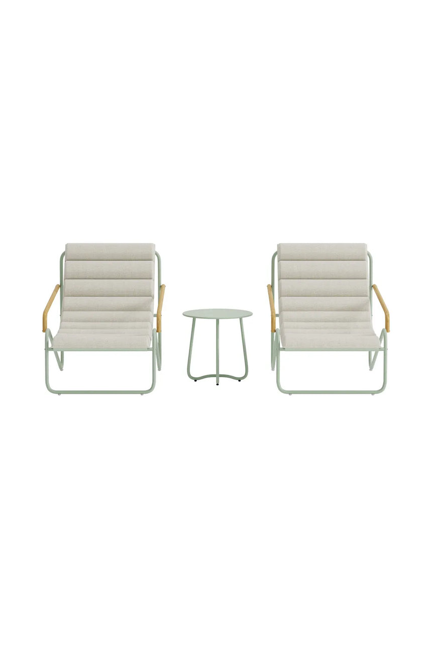 Outdoor Lounge-Set Ithaka aus Stahl und Polyester in Grün und Beige von Venture Home – Bild 1