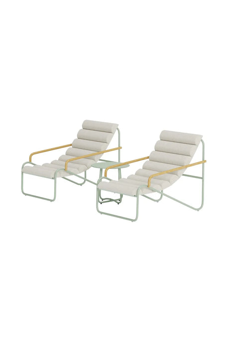 Outdoor Lounge-Set Ithaka aus Stahl und Polyester in Grün und Beige von Venture Home – Bild 3