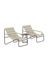 Outdoor Lounge-Set Ithaka aus Stahl und Polyester in Schwarz und Beige von Venture Home – Bild 2