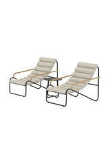 Outdoor Lounge-Set Ithaka aus Stahl und Polyester in Schwarz und Beige von Venture Home – Bild 3