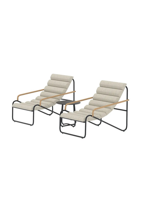 Outdoor Lounge-Set Ithaka aus Stahl und Polyester in Schwarz und Beige von Venture Home – Bild 3