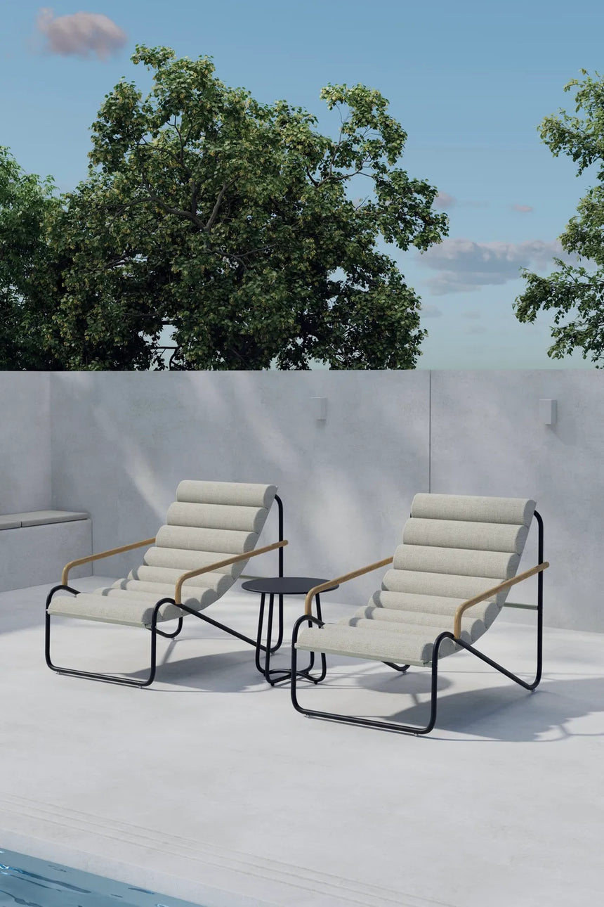 Outdoor Lounge-Set Ithaka aus Stahl und Polyester in Schwarz und Beige von Venture Home – Bild 4