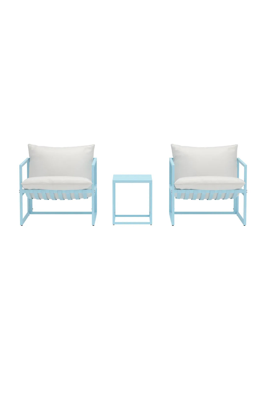 Outdoor Lounge-Set Messina aus Stahl in Hellblau und Beige von Venture Home – Bild 1