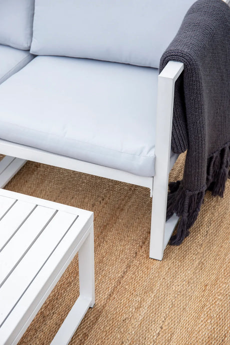 Outdoor Lounge-Set Salvador aus Aluminium in Weiss mit grauen Kissen von Venture Home – Bild 16