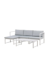 Outdoor Lounge-Set Salvador aus Aluminium in Weiss mit grauen Kissen von Venture Home – Bild 2