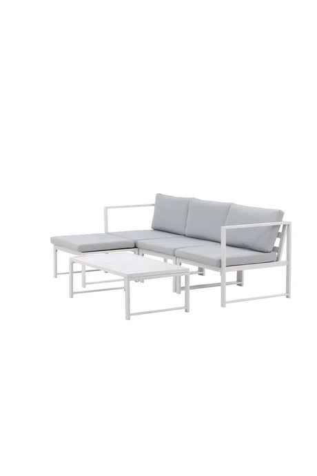 Outdoor Lounge-Set Salvador aus Aluminium in Weiss mit grauen Kissen von Venture Home – Bild 3