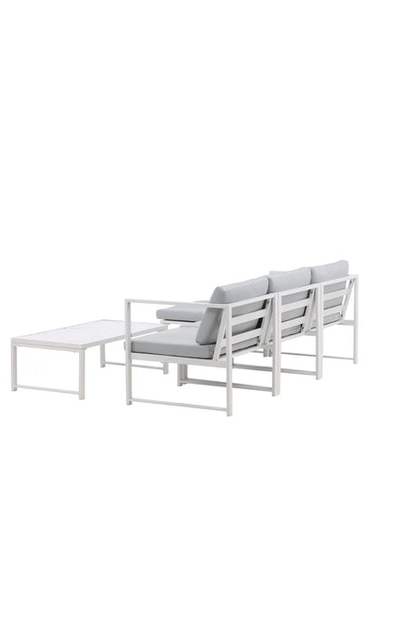 Outdoor Lounge-Set Salvador aus Aluminium in Weiss mit grauen Kissen von Venture Home – Bild 5