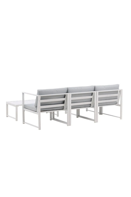 Outdoor Lounge-Set Salvador aus Aluminium in Weiss mit grauen Kissen von Venture Home – Bild 6