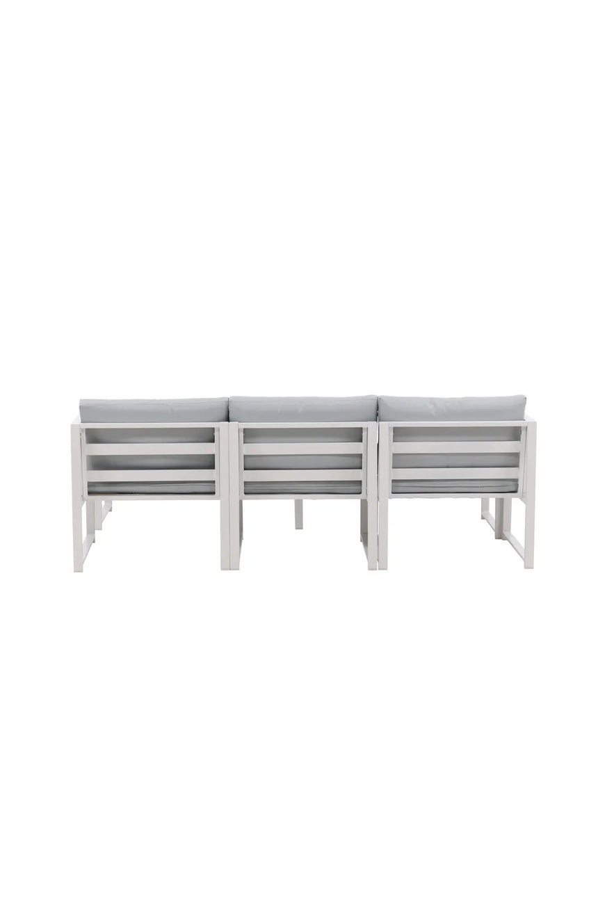 Outdoor Lounge-Set Salvador aus Aluminium in Weiss mit grauen Kissen von Venture Home – Bild 7