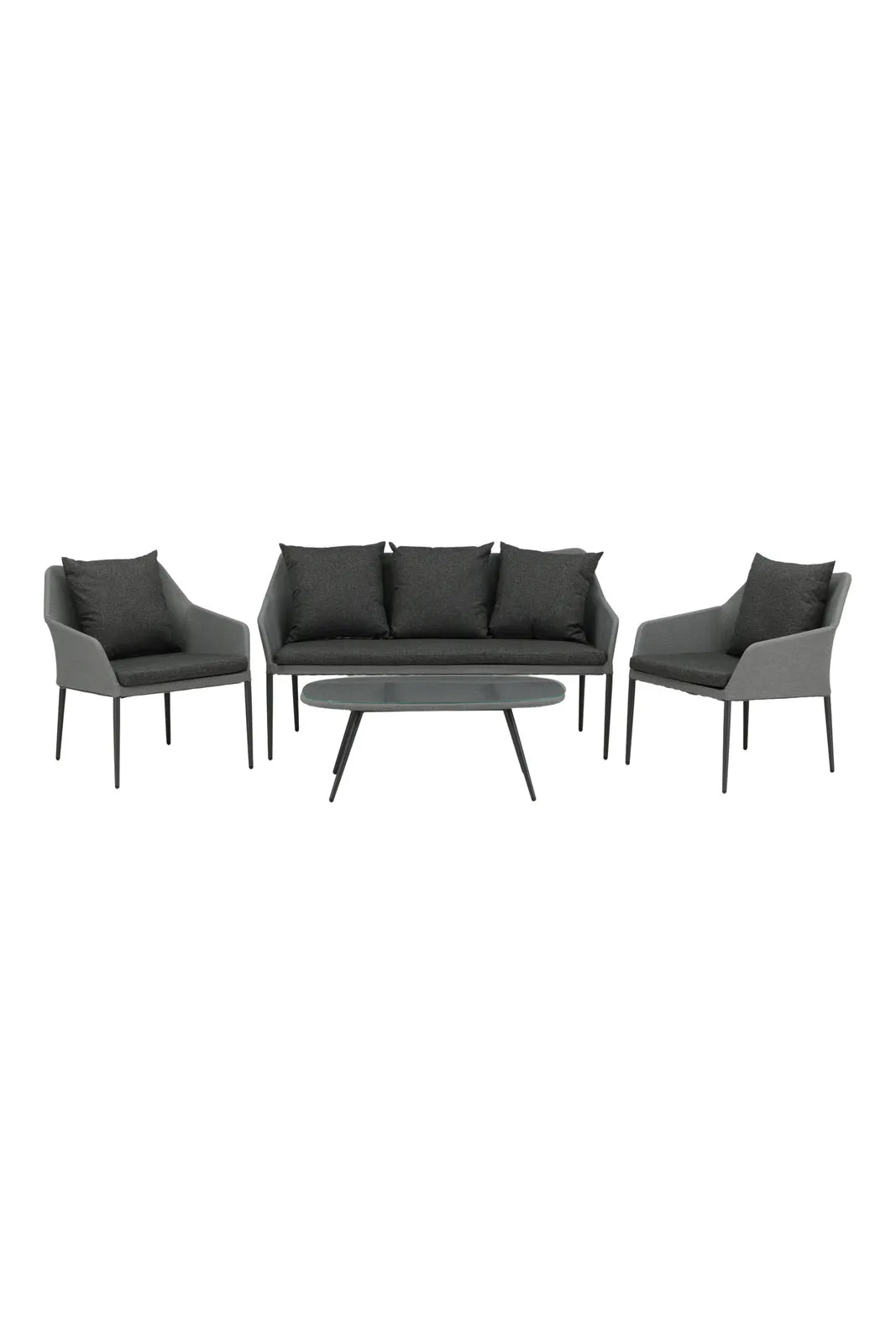 Outdoor Lounge-Set Spoga aus Aluminium mit Polyesterkissen in Schwarz/Grau von Venture Home – Bild 1