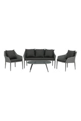 Outdoor Lounge-Set Spoga aus Aluminium mit Polyesterkissen in Schwarz/Grau von Venture Home – Bild 1