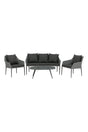 Outdoor Lounge-Set Spoga aus Aluminium mit Polyesterkissen in Schwarz/Grau von Venture Home – Bild 1