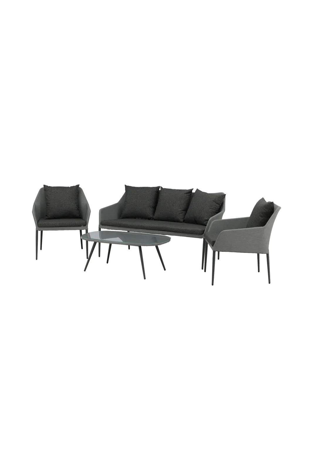 Outdoor Lounge-Set Spoga aus Aluminium mit Polyesterkissen in Schwarz/Grau von Venture Home – Bild 2