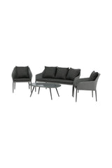 Outdoor Lounge-Set Spoga aus Aluminium mit Polyesterkissen in Schwarz/Grau von Venture Home – Bild 2
