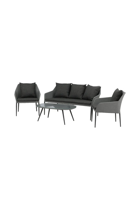 Outdoor Lounge-Set Spoga aus Aluminium mit Polyesterkissen in Schwarz/Grau von Venture Home – Bild 2