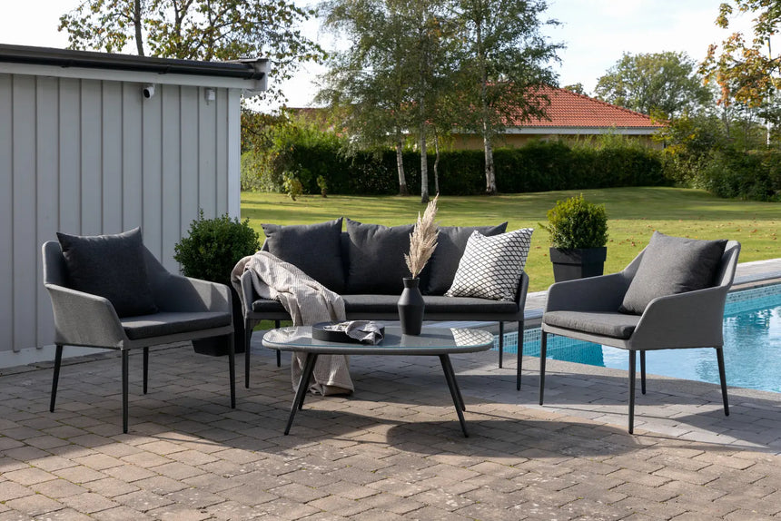 Outdoor Lounge-Set Spoga aus Aluminium mit Polyesterkissen in Schwarz/Grau von Venture Home – Bild 25