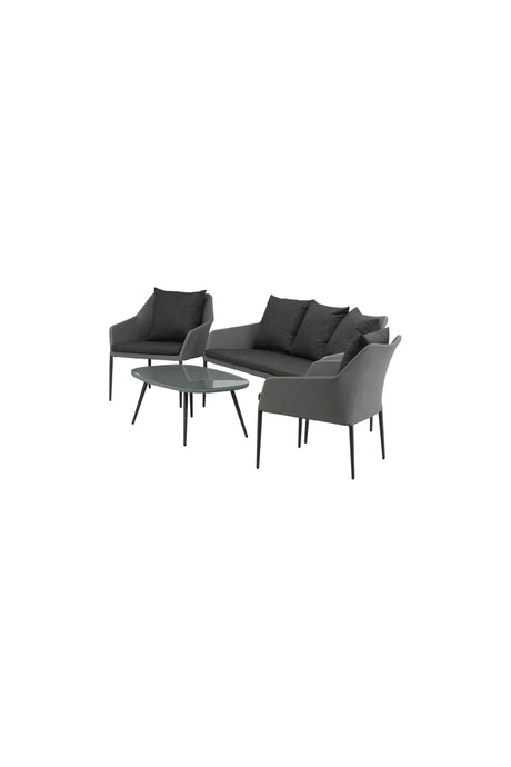 Outdoor Lounge-Set Spoga aus Aluminium mit Polyesterkissen in Schwarz/Grau von Venture Home – Bild 3
