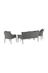 Outdoor Lounge-Set Spoga aus Aluminium mit Polyesterkissen in Schwarz/Grau von Venture Home – Bild 6