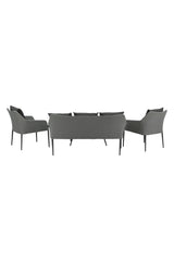 Outdoor Lounge-Set Spoga aus Aluminium mit Polyesterkissen in Schwarz/Grau von Venture Home – Bild 7