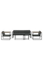 Outdoor Lounge-Sitzgruppe Dakar aus Stahl mit Sprayglas Tischplatte in Schwarz und grauen Kissen von Venture Home – Bild 1