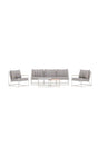 Outdoor Loungegruppe Palazzo aus Stahl mit Polyester-Textilene-Bezug in Beige White Stripe von Venture Home – Bild 1