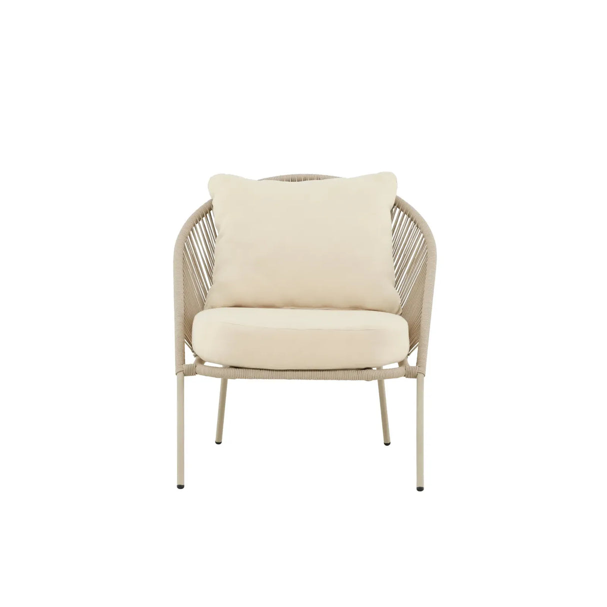 Outdoor Sessel Lindos aus Stahl und Polyester in Beige - ZEN ZONE Furniture