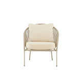 Outdoor Sessel Lindos aus Stahl und Polyester in Beige - ZEN ZONE Furniture