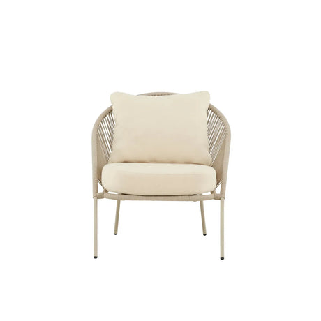 Outdoor Sessel Lindos aus Stahl und Polyester in Beige - ZEN ZONE Furniture