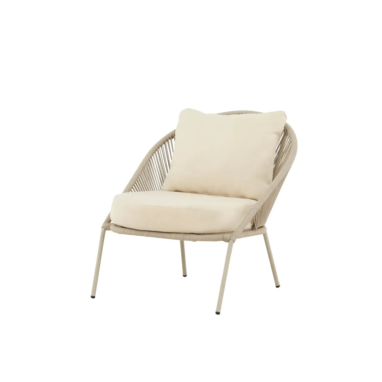 Outdoor Sessel Lindos aus Stahl und Polyester in Beige - ZEN ZONE Furniture