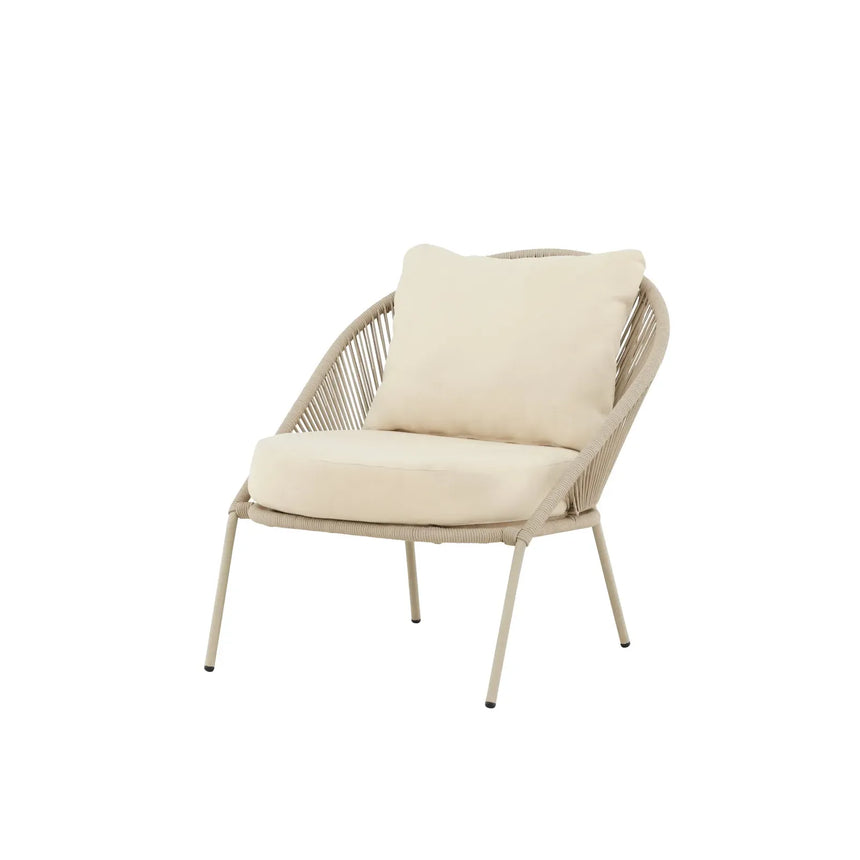 Outdoor Sessel Lindos aus Stahl und Polyester in Beige - ZEN ZONE Furniture