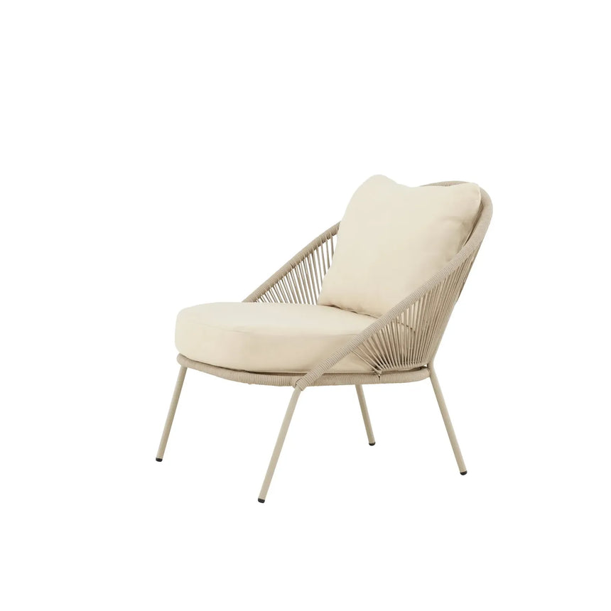 Outdoor Sessel Lindos aus Stahl und Polyester in Beige - ZEN ZONE Furniture
