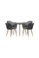 Outdoor Set Anafi, Tisch mit Keramikplatte, aus Stahl und Polypropylen in Schwarz und Dunkelgrau von Venture Home – Bild 2