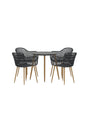 Outdoor Set Anafi, Tisch mit Keramikplatte, aus Stahl und Polypropylen in Schwarz und Dunkelgrau von Venture Home – Bild 2
