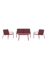 Outdoor Set Fourni aus Stahl und Polyester in Burgund von Venture Home – Bild 1