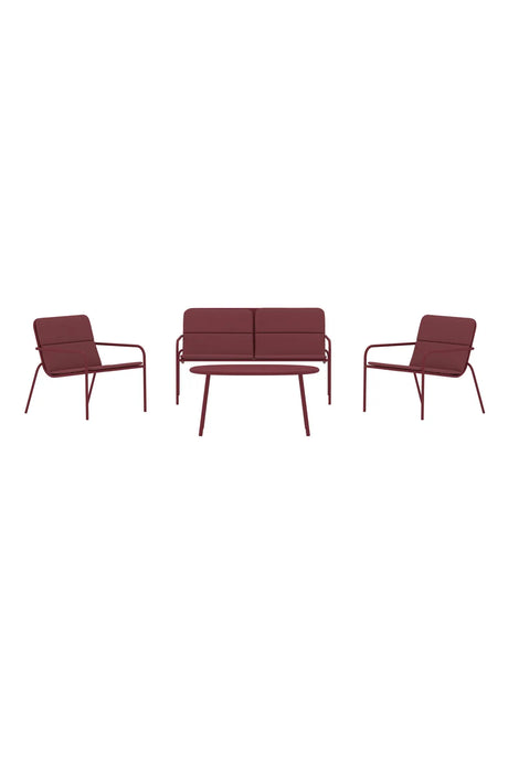 Outdoor Set Fourni aus Stahl und Polyester in Burgund von Venture Home – Bild 1