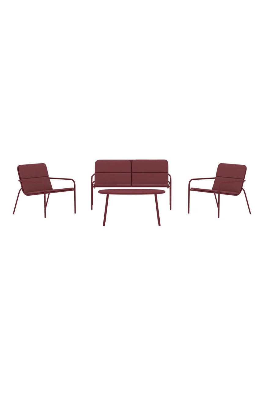 Outdoor Set Fourni aus Stahl und Polyester in Burgund von Venture Home – Bild 1