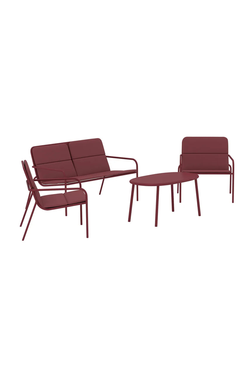 Outdoor Set Fourni aus Stahl und Polyester in Burgund von Venture Home – Bild 2