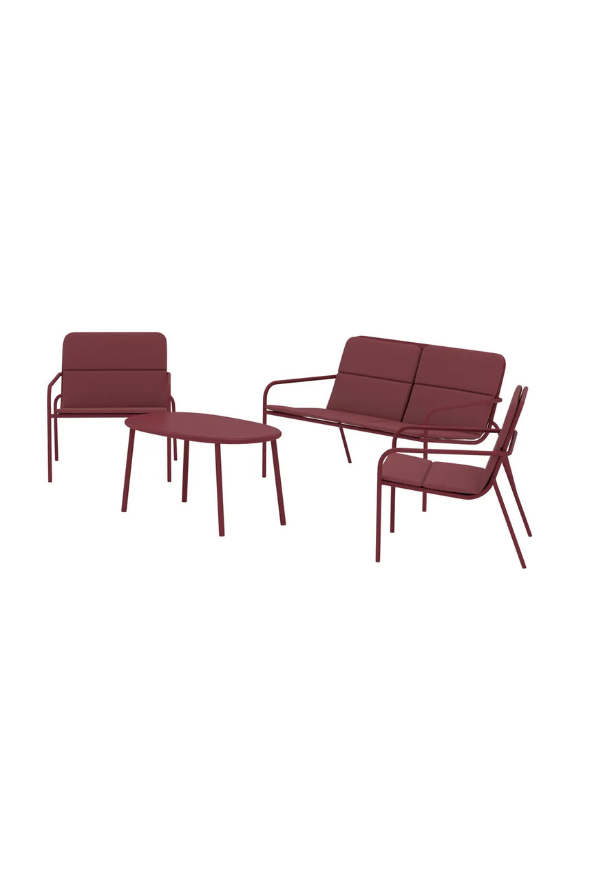 Outdoor Set Fourni aus Stahl und Polyester in Burgund von Venture Home – Bild 3