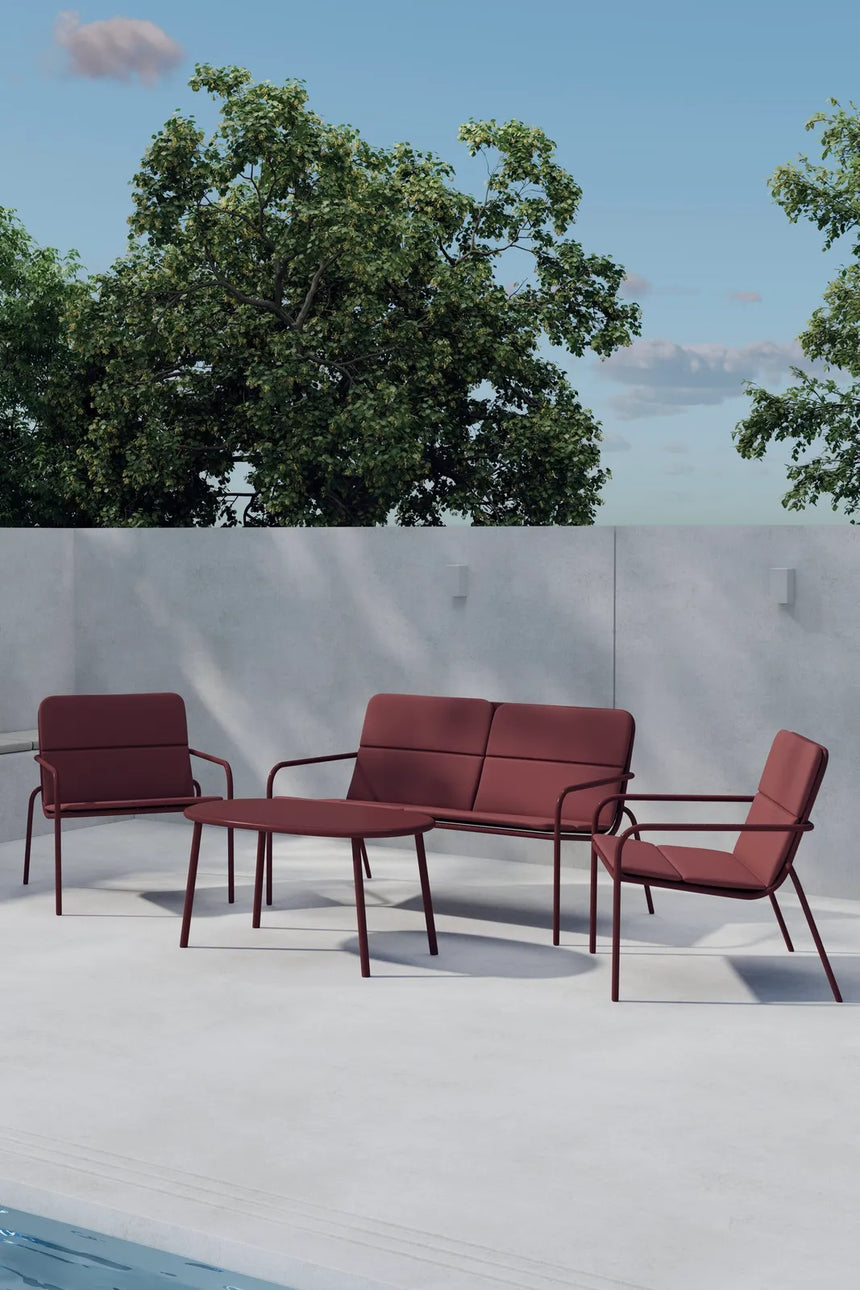 Outdoor Set Fourni aus Stahl und Polyester in Burgund von Venture Home – Bild 4