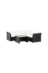 Outdoor Set Haiti aus schwarzem Geflecht mit weißen Kissen von Venture Home – Bild 12