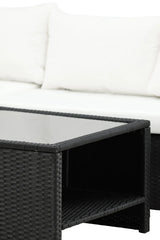 Outdoor Set Haiti aus schwarzem Geflecht mit weißen Kissen von Venture Home – Bild 13