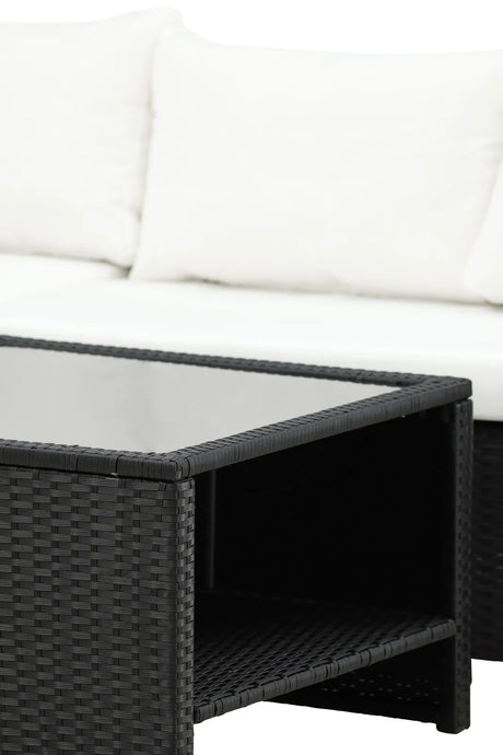 Outdoor Set Haiti aus schwarzem Geflecht mit weißen Kissen von Venture Home – Bild 13