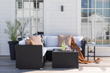 Outdoor Set Haiti aus schwarzem Geflecht mit weißen Kissen von Venture Home – Bild 27