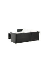 Outdoor Set Haiti aus schwarzem Geflecht mit weißen Kissen von Venture Home – Bild 3